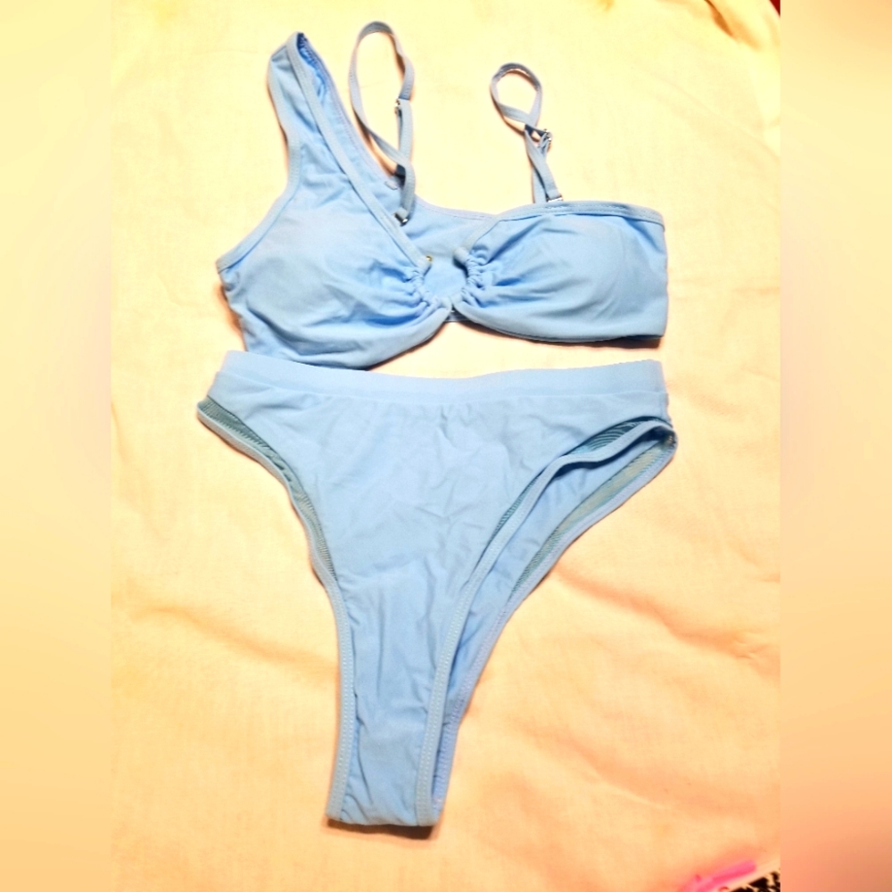 ( 3 FOR 30)Very sexy one shoulder mesh detail high waisted swimsuit med …